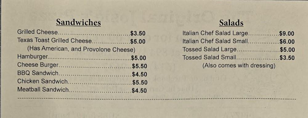 The Original Josie's Pizza Menu image 4