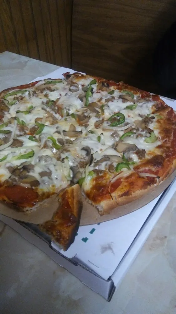 Pepperoni and Sausage Light Peppers and Onions Well Done